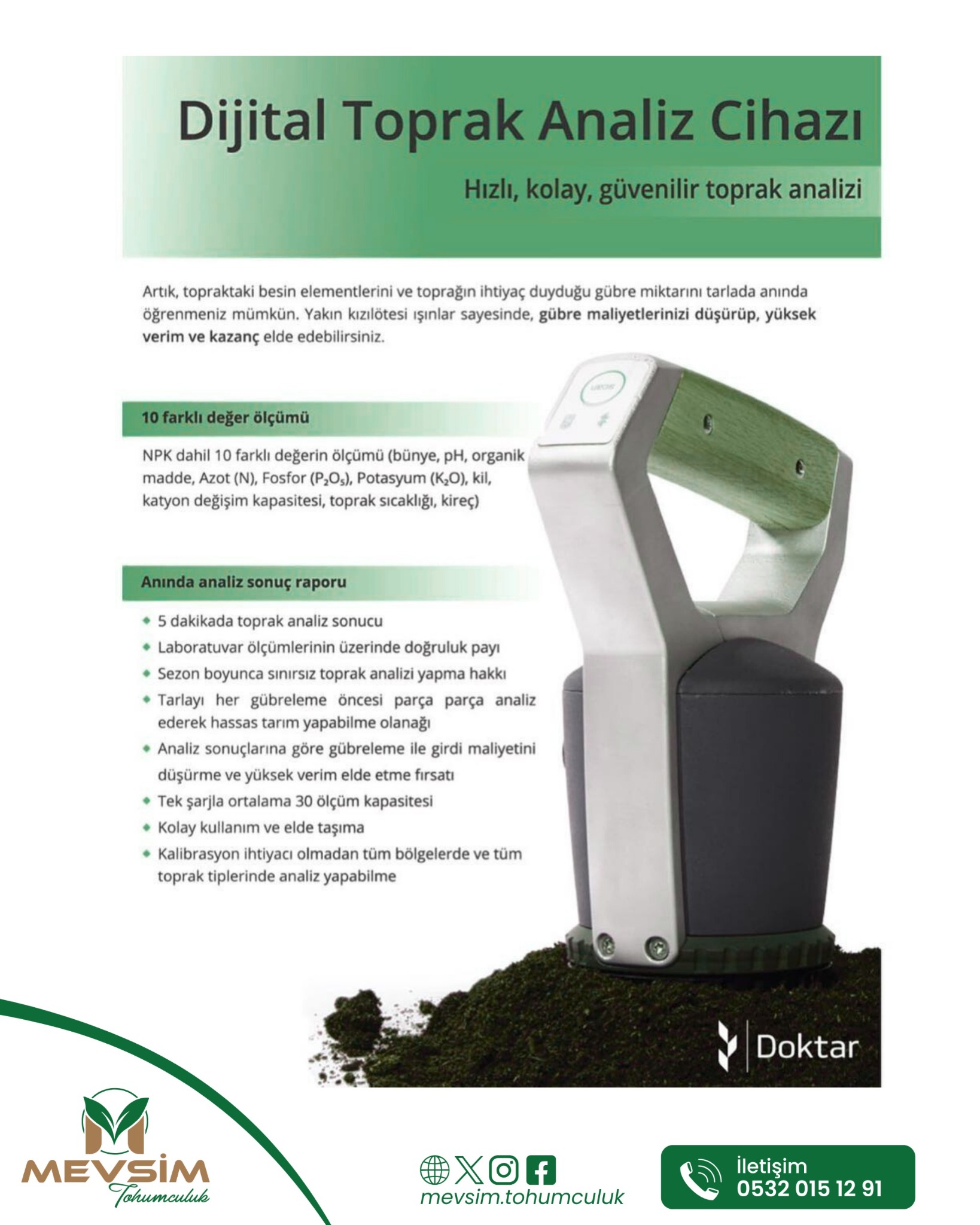 Dijital Toprak Analiz Cihazı SoilScanner hizmet broşürü